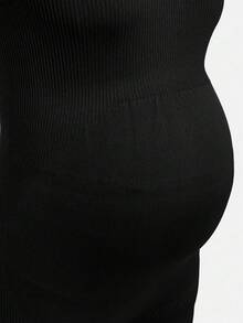 SHEIN Mono de tirantes de maternidad con pantalones cortos - Negro - Ver 7