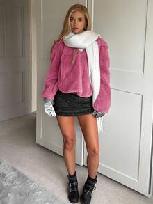 CovetEZ 女士时尚休闲亮片褶皱迷你裙 - 黑色 - 查看 5