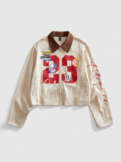 Street Life Veste longue zippée à imprimé bicolore pour homme