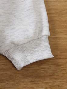 Boys' Minimalist Print Crew Neck Long Sleeve Sweatshirt - Light Grey - View 5