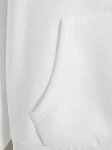 Resyla Women's Hooded Zip-Up Sweatshirt, Centaur Print Pattern, Casual Outerwear For Teachers, Back To School, Graduation, Daily Wear, Winter Jacket, Fashionable And Versatile, Women Hooded Long Sleeve Sweatshirt - White - View 4