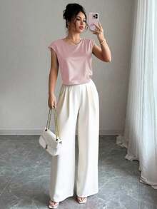 Franclia Bộ 2 món áo và quần màu sắc thời trang thanh lịch dành cho nữ - Nhiều màu - Xem 4