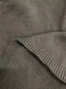 Chiquease 经典纽扣装饰休闲百搭圆领长袖毛衣 - Volcanic Gray - 查看 6