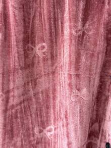 SHEIN Teen Girls Simple Fashion Casual Solid Color Velvet Embossed Fabric Bow Decor Long Sleeve Pants 2 Pieces Pajama Set Pink Pajama Set 2 Pieces Pj Set Velvet Pajama Set Bow Print Pajama Set Red Pj Set Women 2 Piece Pj Set - Dusty Pink - View 5