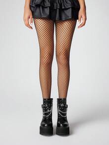 ROMWE Grunge Punk 女式深色朋克风格厚底粗跟短靴，哥特式金属链装饰坡跟踝靴，舒适战斗靴，万圣节 - 黑色 - 查看 2