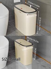 1pc Slim Garbage Can With Lid, Ideal For Bathroom & Narrow Spaces,Light Luxury Slit Trash Can,Kitchen,Bathroom,Home,Household Supplies