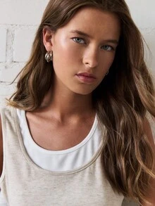 Nöista 双层效果背心，袖口较宽。 - 杏色 - 查看 7