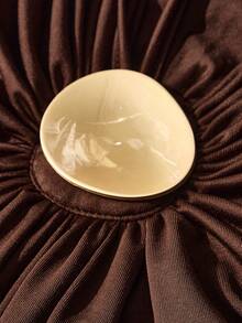 Opulessa Váy hở lưng dệt kim màu trơn dành cho nữ - màu nâu - Xem 3