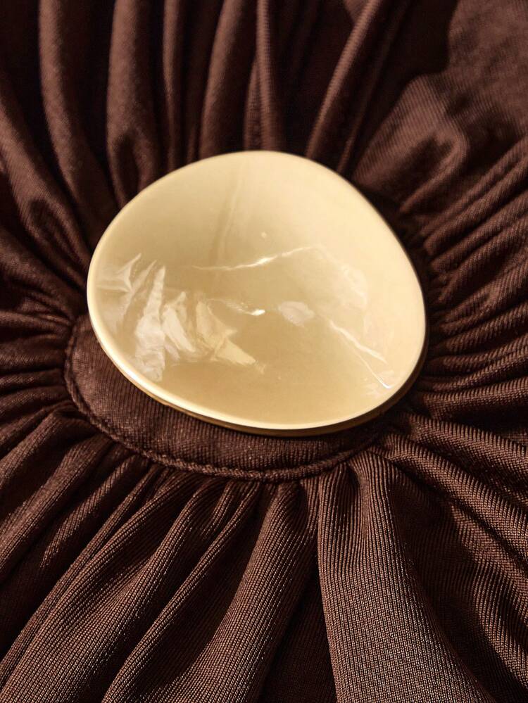 Opulessa Solid Color Knit Halter Backless Dress For Women, Sexy Christmas Outfit, Women's New Year's Eve Clothes, Thanksgiving Outfit, Elegant Party Dress, Graduation, Prom, Luxury Evening,Dresses For Women Elegant,New Year Dress ,Elegant Party Dresses,Party Dresses For Women,Dresses For Women Party - Brown - View 3