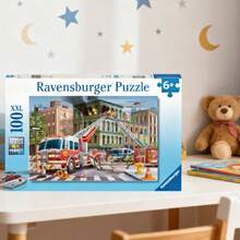 Ravensburger Fire Truck Rescue 100 Piece Jigsaw Puzzle Age 6 Years+ 13329 - Multicolor - View 3