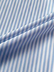 Franclia Áo sơ mi dài tay kẻ sọc cổ điển, họa tiết thêu tinh tế, dáng rộng và thoải mái - Nhiều màu - Xem 6