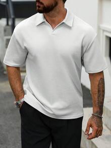 Manfinity CasualCool Áo thun polo nam họa tiết thường ngày Manfinity Homme dành cho nam mùa hè màu trơn tay ngắn thường ngày đi làm Áo thun polo nam chơi golf Áo thun polo trắng nam Áo thun polo nam tay ngắn - trắng - Xem 5