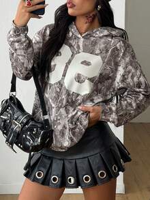 Coolane Damen Herbst/Winter Streetwear Ausgehpullover mit Baumzweig Muster, lässig und modisch für den täglichen Gebrauch, Abschluss, Schulanfang Outfits, Abschluss, Lehreroutfits für Frauen - Armeegrün - Übersicht 2