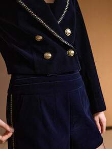 MOTF PREMIUM 秋冬天鹅绒丝带装饰短夹克