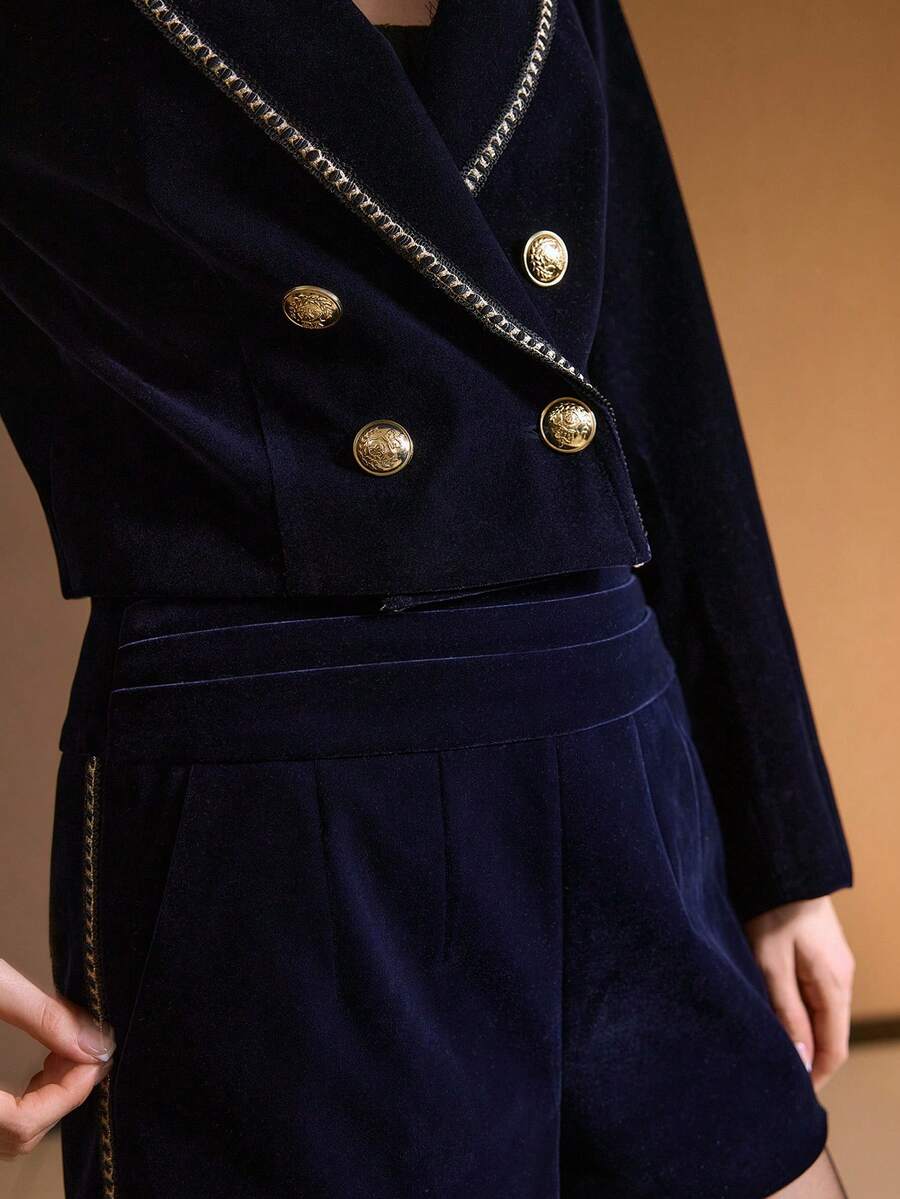 MOTF PREMIUM 秋冬天鹅绒丝带装饰短夹克