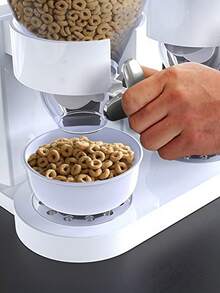 [Solución de almacenamiento de cocina] Dispensador de cereals para el desayuno de doble cubo creativo, recipiente de almacenamiento de avena, caja de conservación a prueba de humedad Blanco - Blanco - Ver 6