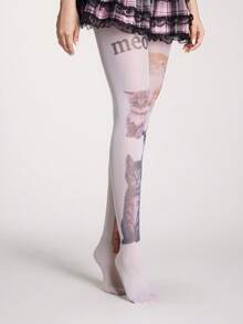 ROMWE Anime Quần tất nữ - trắng - Xem 5