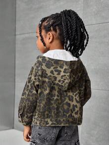 Chaqueta con capucha de jean con estampado de leopardo para niño - Multicolor - Ver 2