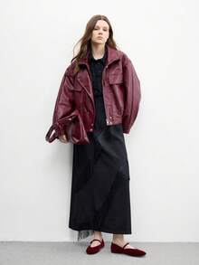 CUCCOO BIZCHIC Sepatu Loafer Datar Kasual Wanita dengan Desain Gesper untuk Pemakaian Sehari-hari, Cocok untuk Natal dan Musim Semi. - Burgundy - View 10