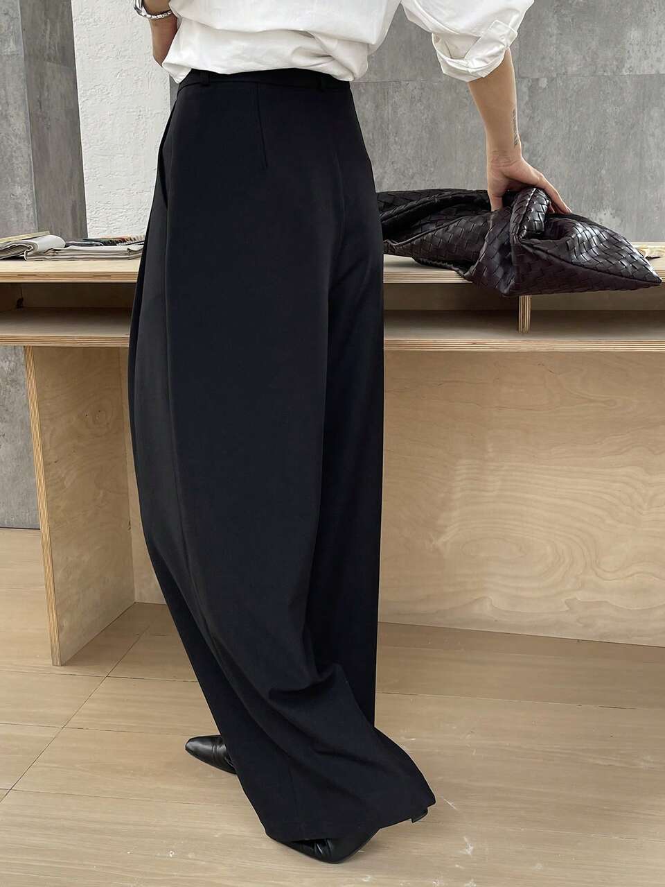 Women's Elegant Loose Straight Leg Pants, Autumn/Winter Business Attire