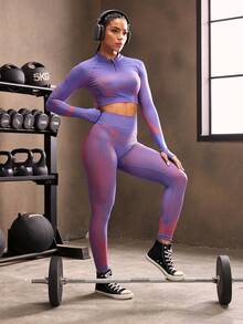 Powerista Women's Striped High Waist Casual Fitness Leggings - Multicolor - View 7