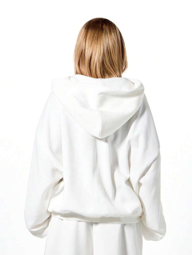 SUMWON WOMEN Zip Through Hoodie With Number Print