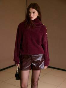 MOTF PREMIUM 鳄鱼纹理腰带短裤，秋冬