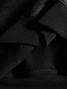 Manfinity Roghcode sweat-shirt à capuche casual pour hommes avec patchwork, rayures et graphique lettrage sur poche, sweat-shirt à capuche gothique graphique noir automnal à manches longues - Noir - Voir 11