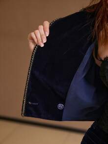 MOTF PREMIUM 秋冬天鹅绒丝带装饰短夹克