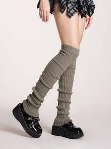 ROMWE Kawaii White Women's Leg Warmers - dark gray - View 3