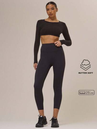 Musera Sport Sport High Waisted Fitted Activewear Leggings 25 Inch Leg Length Winter Active Sport Gym Workout Running Lounge Padel Fitness Winter