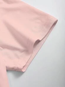 Manfinity Dauomo 男士街头风格圆领短袖基本款休闲T恤 - 淺粉色 - 查看 6