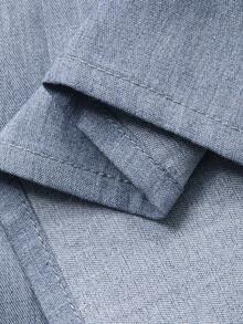 Dazy Plus Plus Size Women Open Front Casual Loose Graphic Print Shirt, Blue, Spring/Autumn Carnival - Blue - View 3