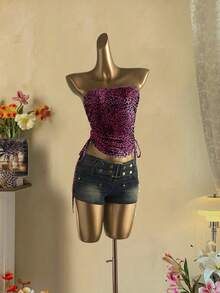 Attitoon Women's Fuchsia Leopard Print Bandeau Top Pink - Multicolor - View 5