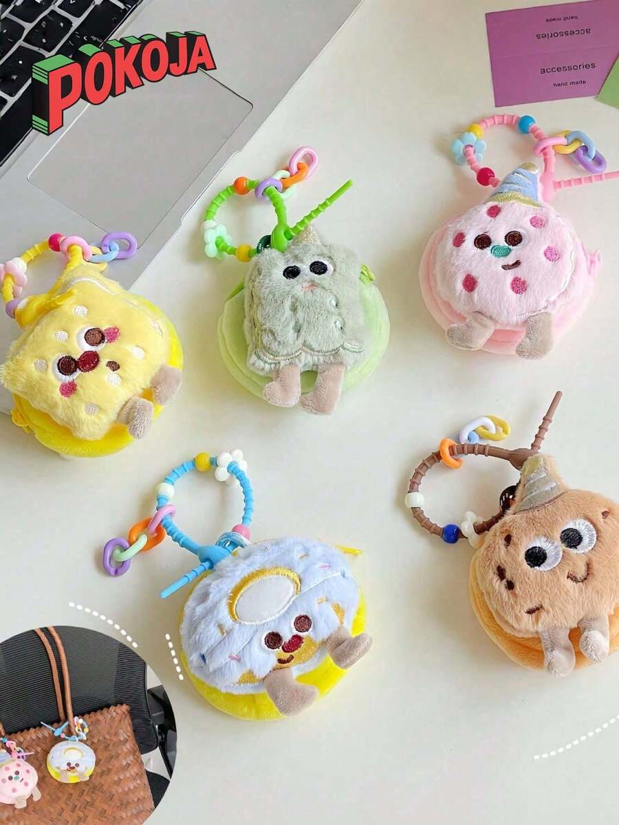 Cookie Coin Purse - Cute Biscuit Keychain Pouch For Money, Keys & Earphones