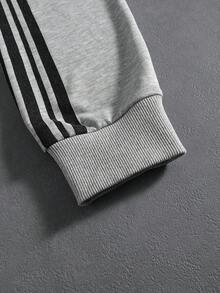 PAVTROS Manfinity Streetrush 男士街头风流行 INS 同款时尚豹纹拉链连帽卫衣，哥特风，街头服饰，运动套装，颓废风，保暖冬季，圣诞节，长袖上衣