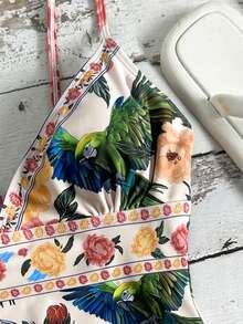 Swim Vcay Elegancka, jednoczęściowa sukienka damska z kwiatowym nadrukiem, romantyczna i wyrafinowana na letnie wakacje