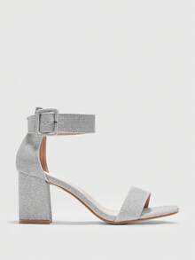 CUCCOO BIZCHIC Cuccoo 女士搭扣设计时尚优雅高跟凉鞋，适合派对和聚会场合 - 銀色 - 查看 2
