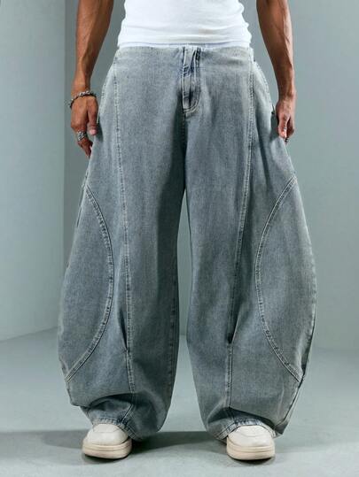 Street Life Jeans décontractés à jambe large et coupe ample pour hommes