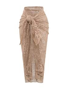 Swim Oasis 2pcs/Set Summer Vacation Sexy Underwire Backless Spaghetti Strap Women One-Piece Swimsuit & Sarong Maxi Skirt Two Pieces Set Crochet Two Pieces Set Brown Two Pieces Set Women Two Pieces Set Women Bikini Cover Up Set Brown Formal Skirt Brown Wedding Guest Skirt Rose Gold Skirt Women Earth Tone Skirt Bronze Skirt