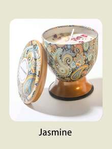 1 件/4 件干花香薰蜡烛，高脚杯罐和三芯蜡烛款式，图案优雅，适合装饰、芳香疗法和节日装饰，是馈赠亲朋好友的绝佳礼物，提供单盒或 4 件套礼品套装 - 彩色 - 查看 12