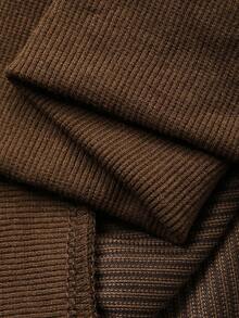 Dazy Plus 大码女式半拉链卫衣，饰有蝴蝶结印花，宽松版型，街头风 - 駝色 - 查看 8