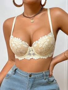 1pc Women Lace Padded Underwire Bra