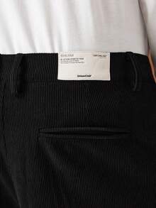 SWAVVY Quần nhung kẻ thời trang thường ngày cho nam, Thu/Đông - màu đen - Xem 3