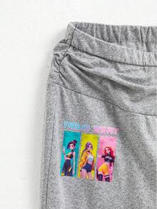 SHEIN Explorewe 適合11-12歲女孩的最佳禮物，3件組青少年女孩休閒百搭瑜伽運動球衣風高腰寬腰修身喇叭褲，2025年青少年女孩聖誕禮物，網紅女孩風 - 彩色 - 查看 8