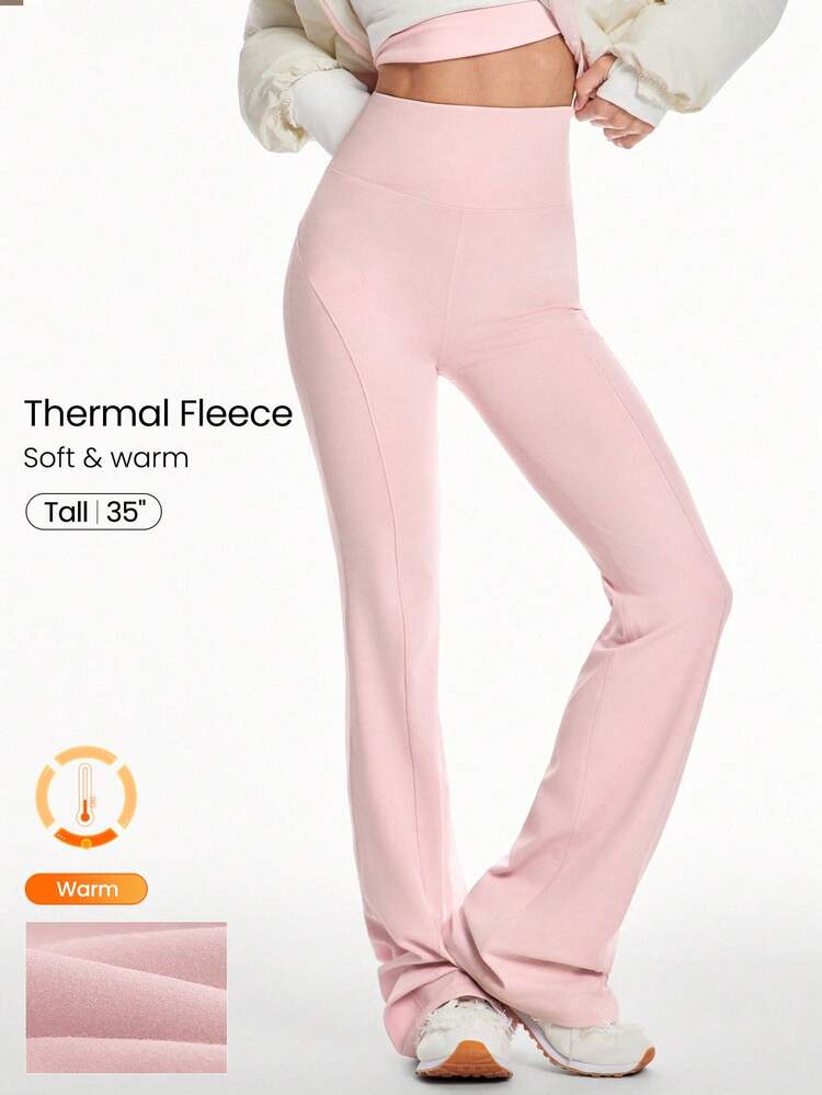 35" FeatherFit™-Warm HeatFlow Soft Warm Chill Stretchy High-Rise Waist Flare Leggings Low-Impact Yoga Pilates Studio Daily Casual Valentine's Day