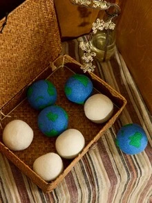 Cirelle 新西兰烘干球，4 件装可重复使用衣物柔顺剂替代品，天然静电减少和衣物柔顺剂，适用于洗衣机烘干机，干衣球