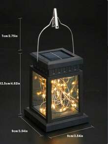 太阳能微型宫灯，户外防水LED迷你风扇灯，串灯，花园氛围灯，吊灯，壁灯，装饰景观灯，暖色，多色 - 黑色 - 查看 13