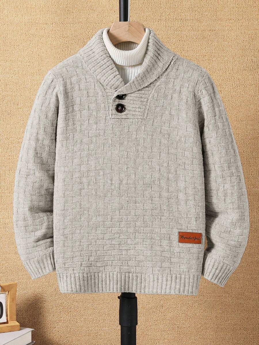 Tween Boys' Casual Half-Zip Pullover Knit Long Sleeve Sweater Fall Winter