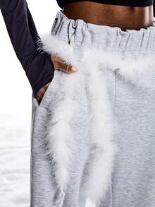 LYSMO Pantalones de chándal con cintura curva para mujer, para otoño/invierno - Gris Claro - Ver 8